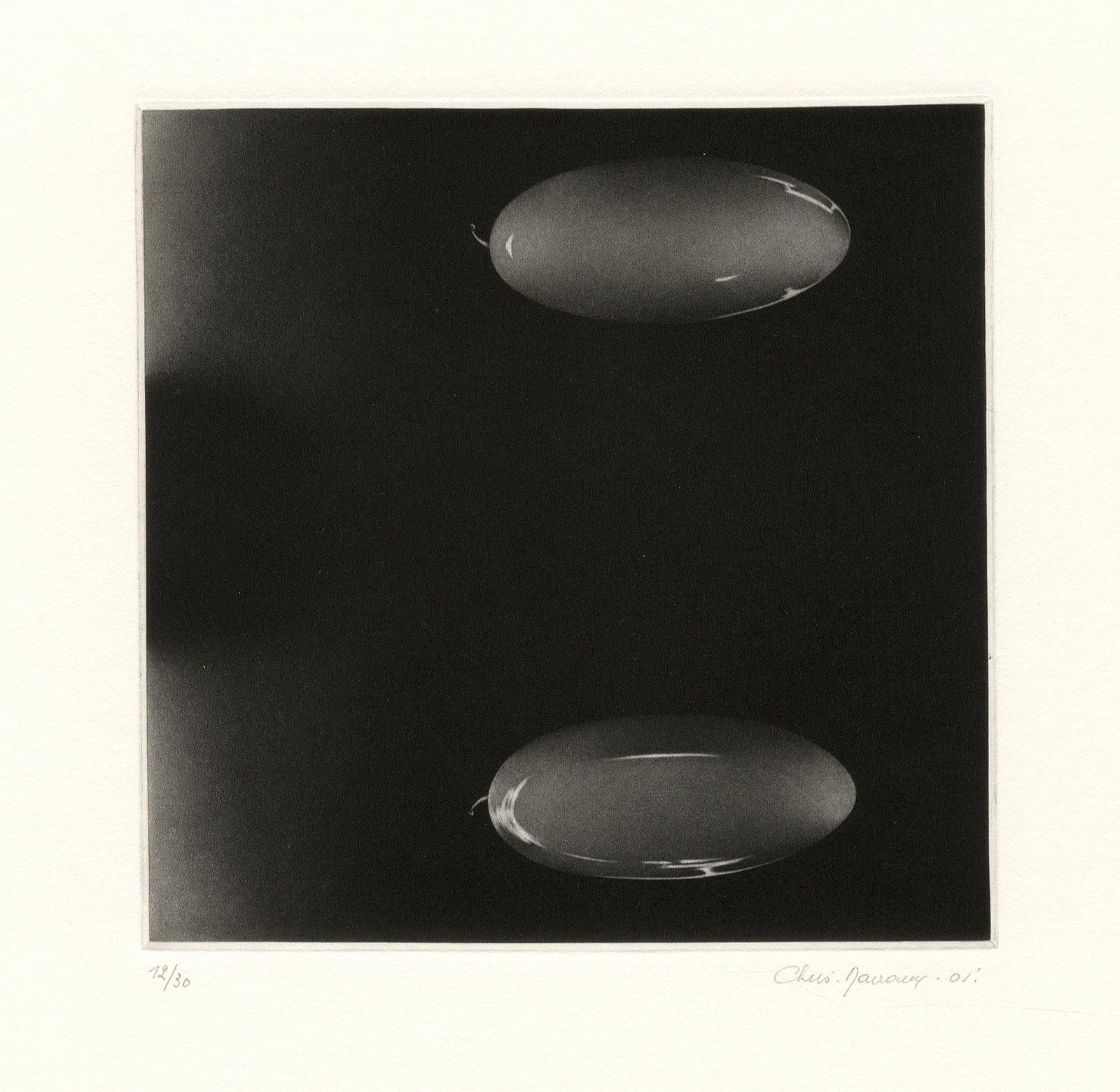 Deux Fois Rien (zweimal oder nichts) (Schwarz), Abstract Print, von Christine Ravaux
