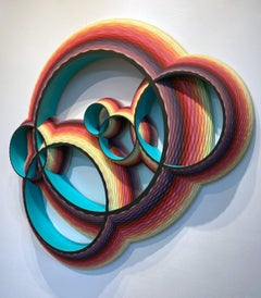 Wide Ring Intersection, Wood Wall Sculpture by Christine Romanell