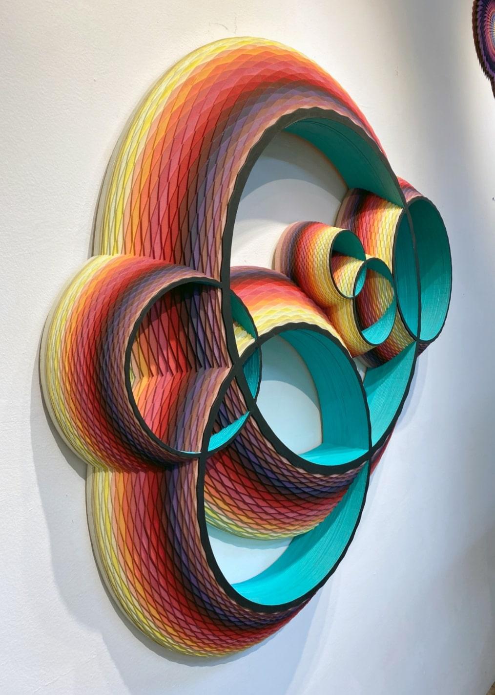 Wide Ring Intersection, Wood Wall Sculpture by Christine Romanell For Sale 5