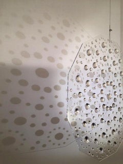 Bubble Decagon, Clear Acrylic quantum hanging sculpture with reflective bubbles
