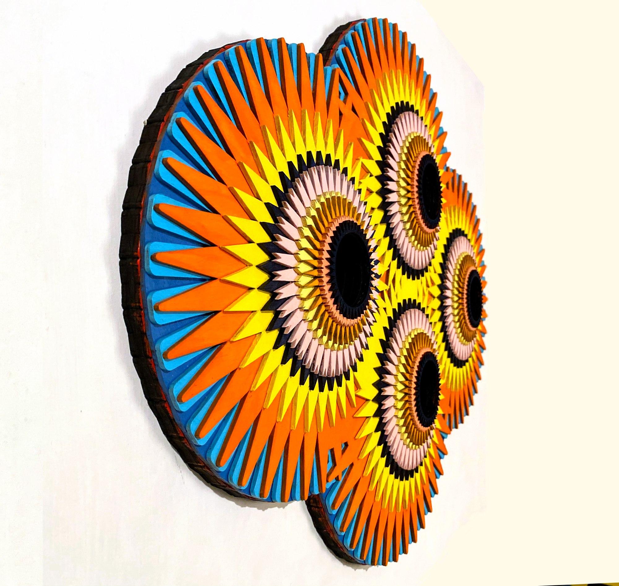 It's Complicated x4, Acrylic on Wood, Wall sculpture by Christine Romanell 1