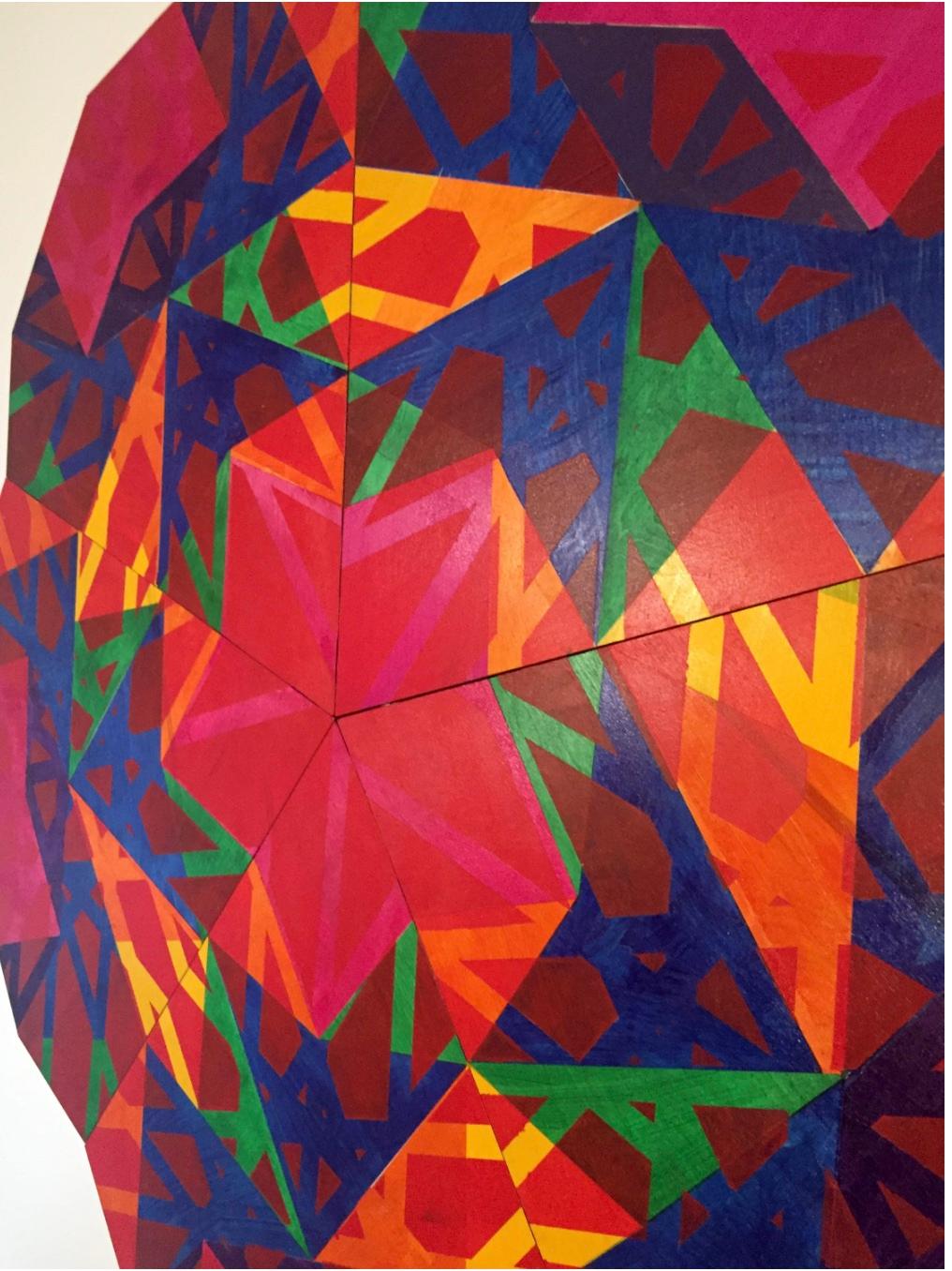 Acrylic on Lasercut wood 45 x 45 x 2 in (114.3 x 114.3 x 5.08 cm)

Christine Romanell was born in Paterson, NJ. Her work focuses on aperiodic patterns as they relate to the underlying structures of reality. She sets up systems of interference that