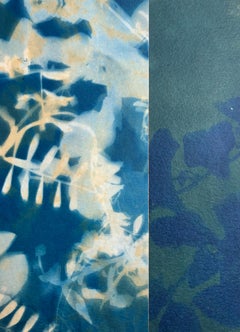 A Walk in the Green Woods 6 (10 x 10 pouces collage monotype monté sur panneau)