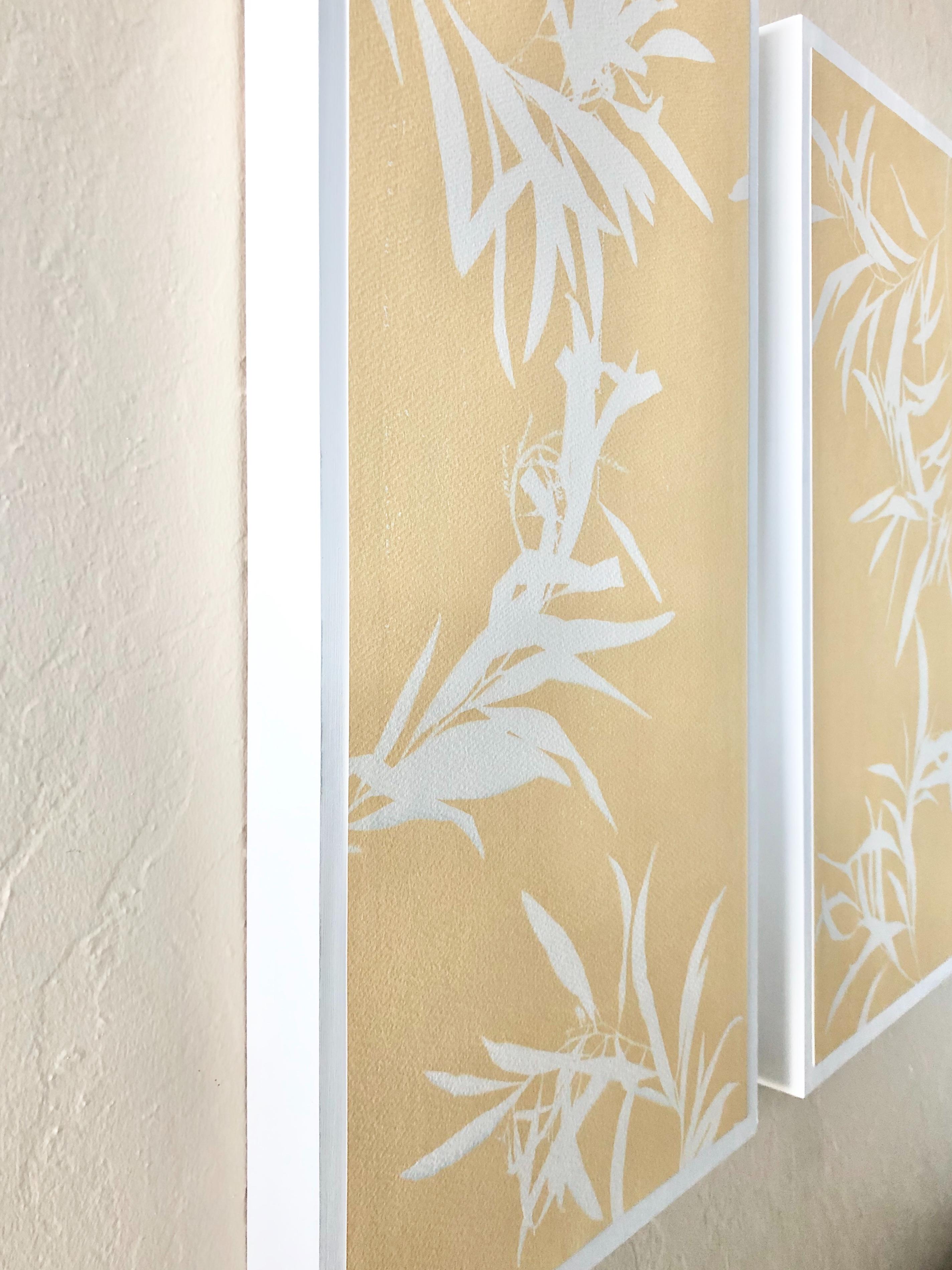 Daylight Diptych (Two 24 x 12 inch monotypes mounted on wood panels) - Brown Still-Life Photograph by Christine So