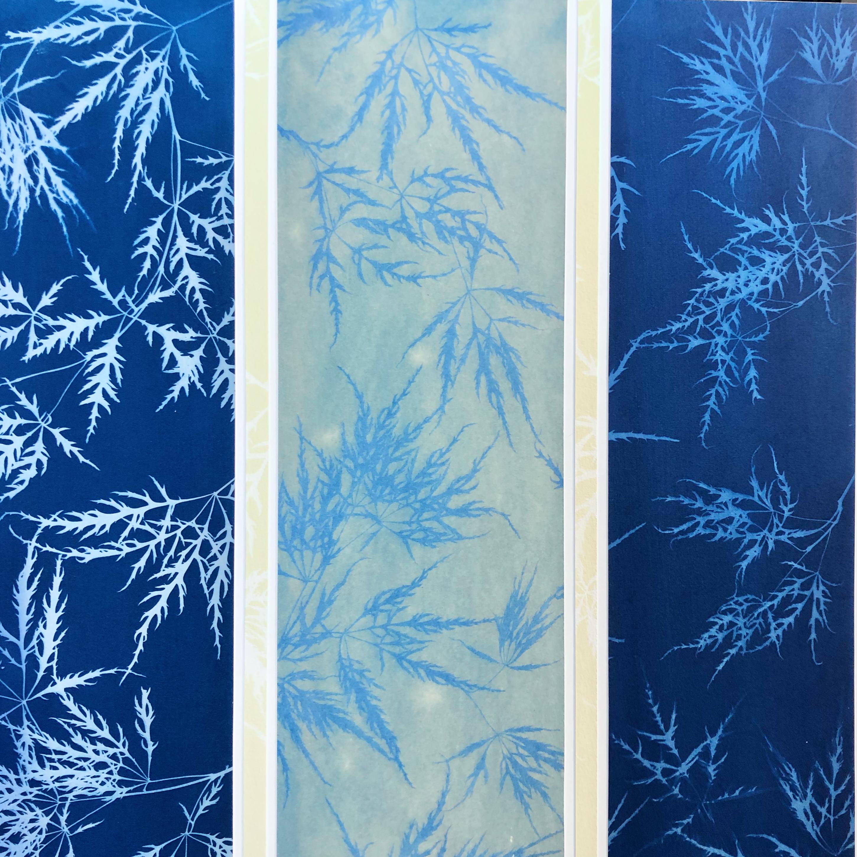 Into the Woods (Single 36 x 36 inch monotype collage mounted on wood panel) - Minimalist Print by Christine So