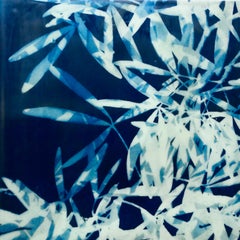 Light through Leaves 1 ( 8 x 8 inch encaustic collage on wood panel)