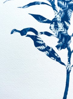 Jardin d'automne (peinture cyanotype 17 x 11 pouces)