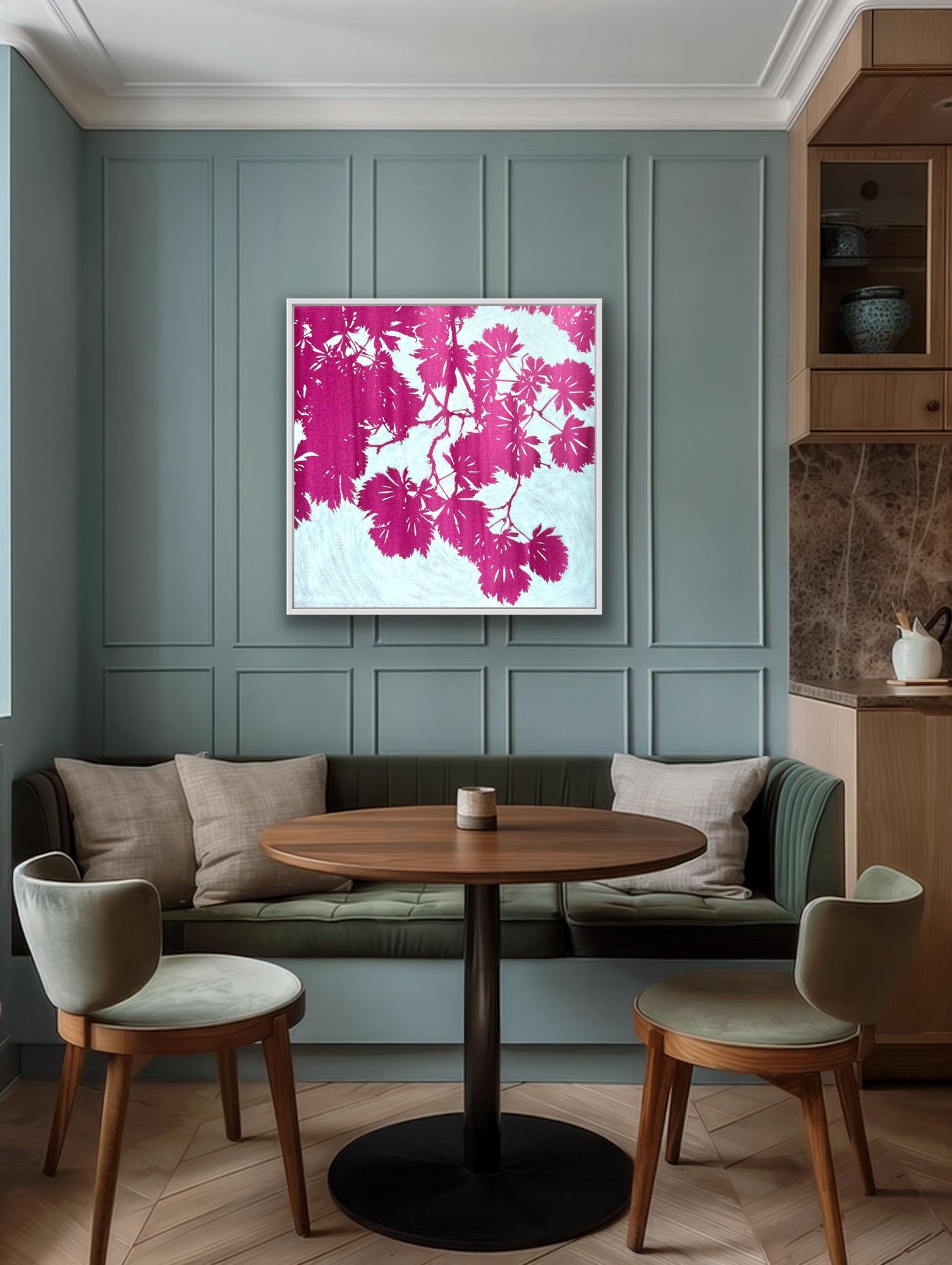 Tagesanbruch Japanischer Ahorn ( 36 x 36 Zoll Ölgemälde) im Angebot 5