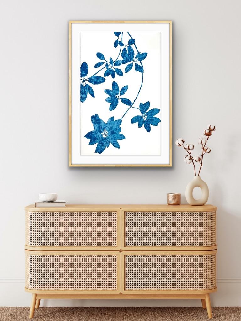 Delft Madrone II  (dipinto in cianotipia 40 x 26 pollici) in vendita 6