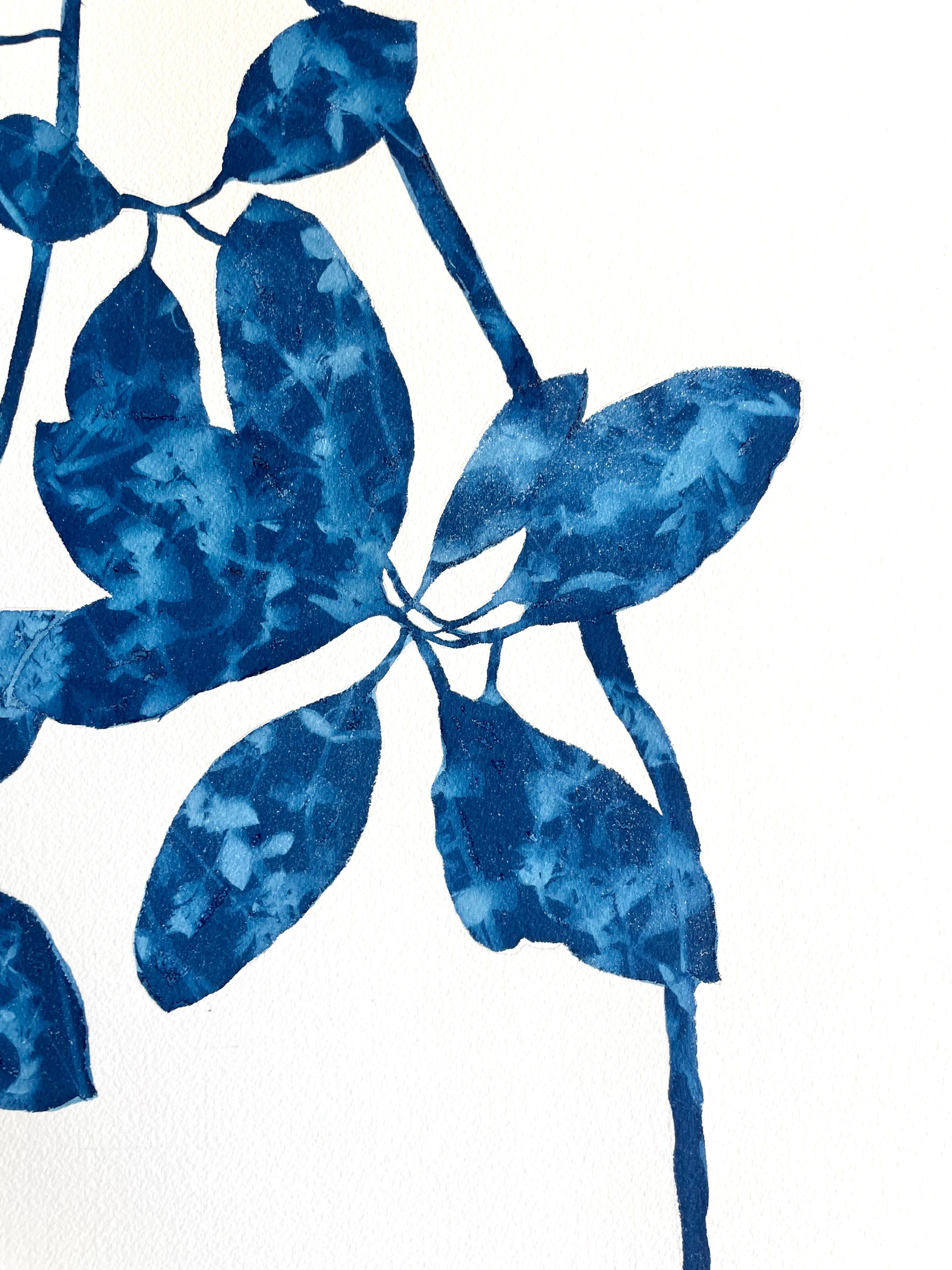 Delft Madrone II  (dipinto in cianotipia 40 x 26 pollici) - Print Contemporaneo di Christine So