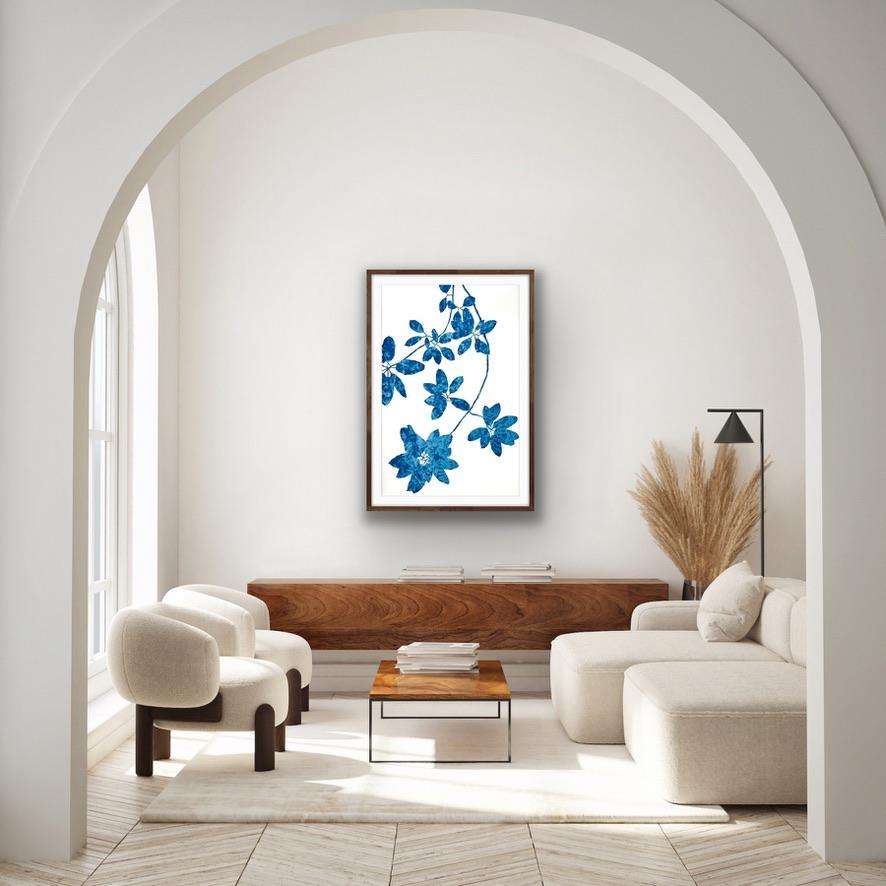 Delft Madrone II  (40 x 26 inch cyanotype painting) For Sale 5