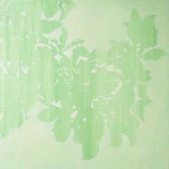 „Morning Magnolia“, Acrylgemälde, zeitgenössische Landschaft, 30 x 30 Zoll