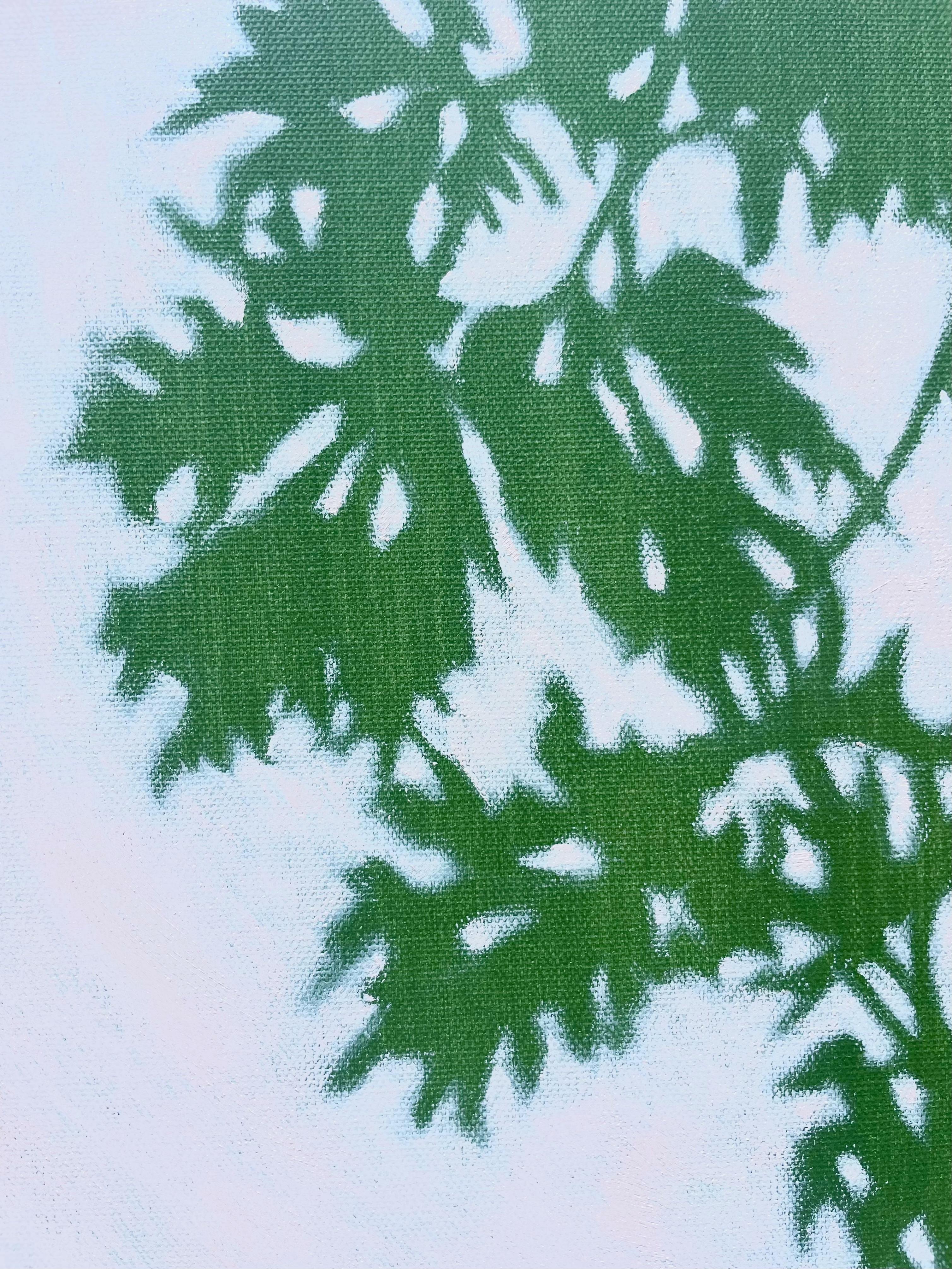 
Dies ist ein Bild des japanischen Ahorns in meinem Vorgarten. Das Rot der Zweige ist eine dünne, hauchdünne Unterschicht, und der cremefarbene, rotkehlchenblaue, lichterfüllte Himmel wurde darüber gemalt. Es handelt sich im Wesentlichen um ein