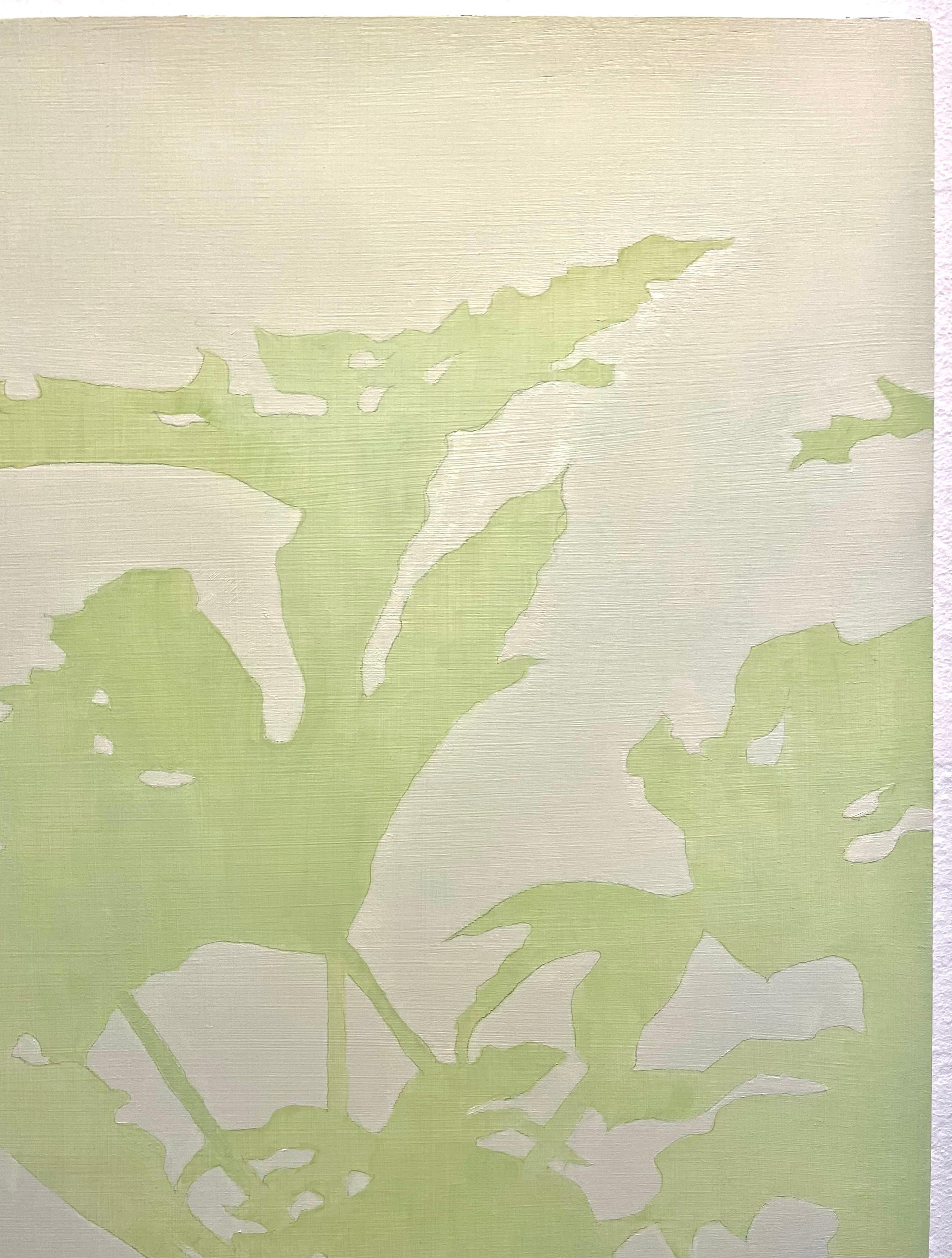 Spring Garden (dipinto a olio su pannello di betulla 24 x 24 pollici) - Landscape Painting Marrone di Christine So