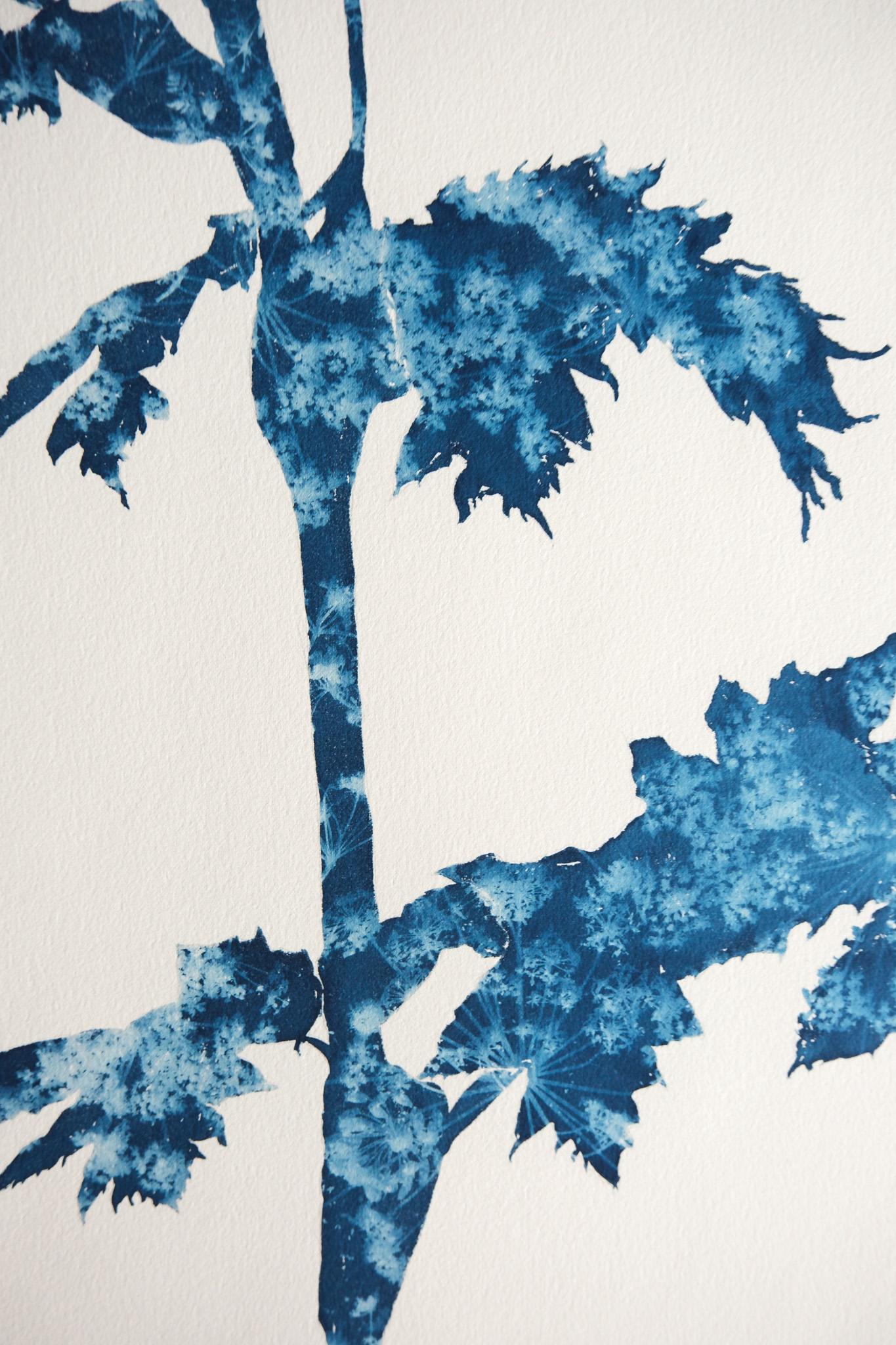 Bosques de verano III (pintura cianotipia de 40 x 26 pulgadas) en venta 2