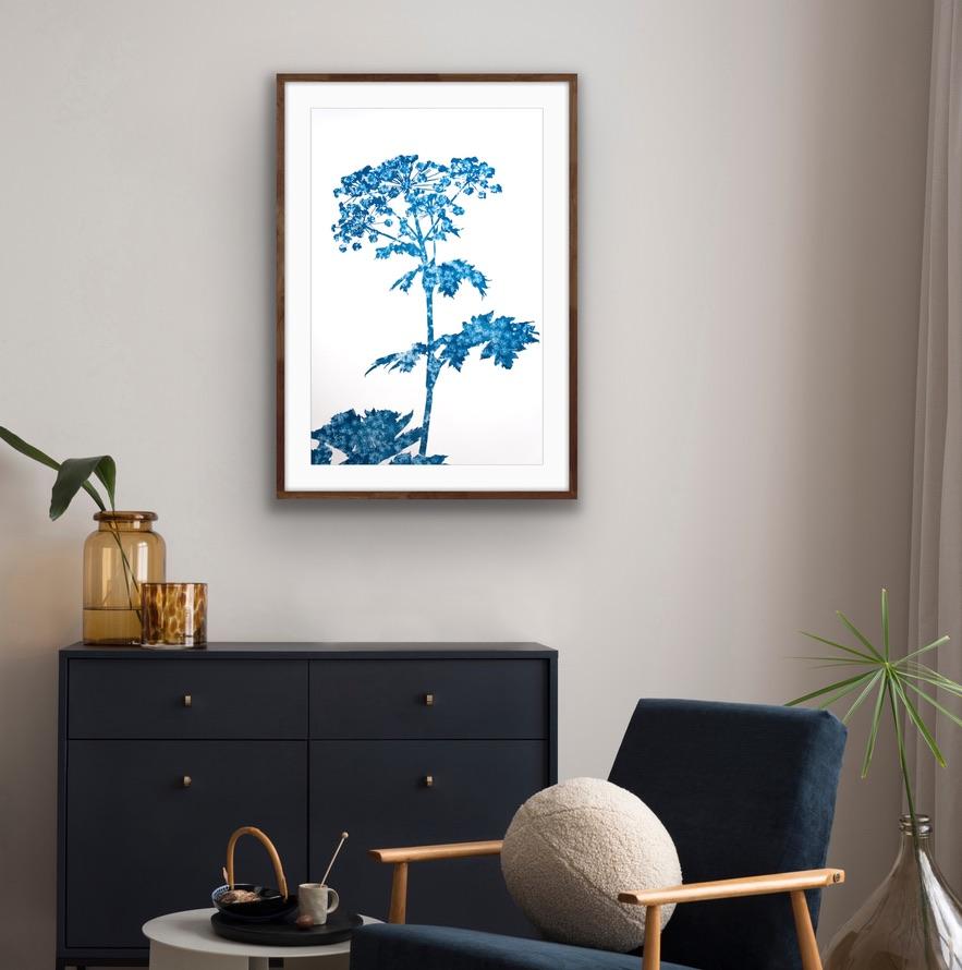 Bosques de verano III (pintura cianotipia de 40 x 26 pulgadas) en venta 4