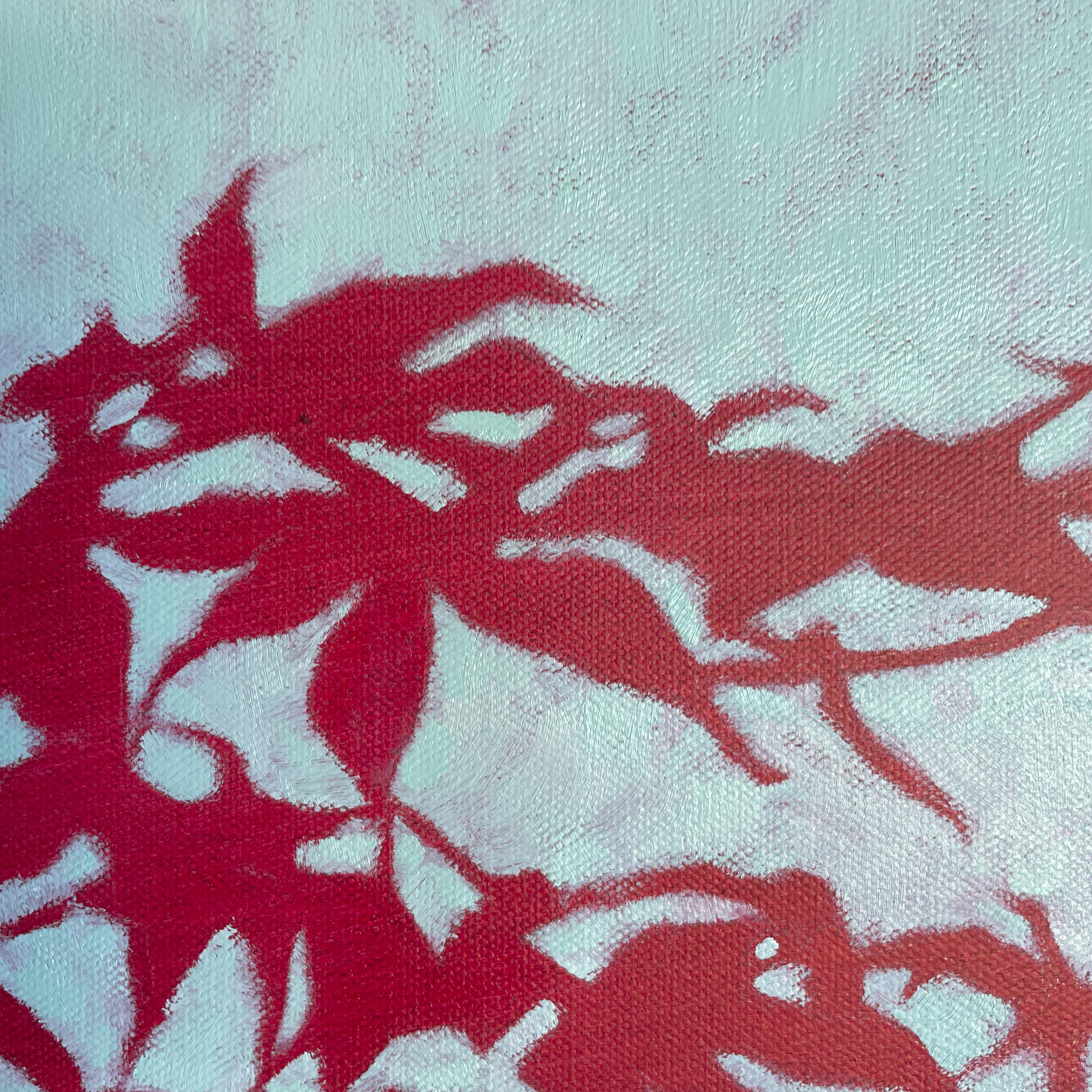 Érable japonais au lever du soleil (peinture à l'huile 20 x 20 pouces) - Contemporain Painting par Christine So