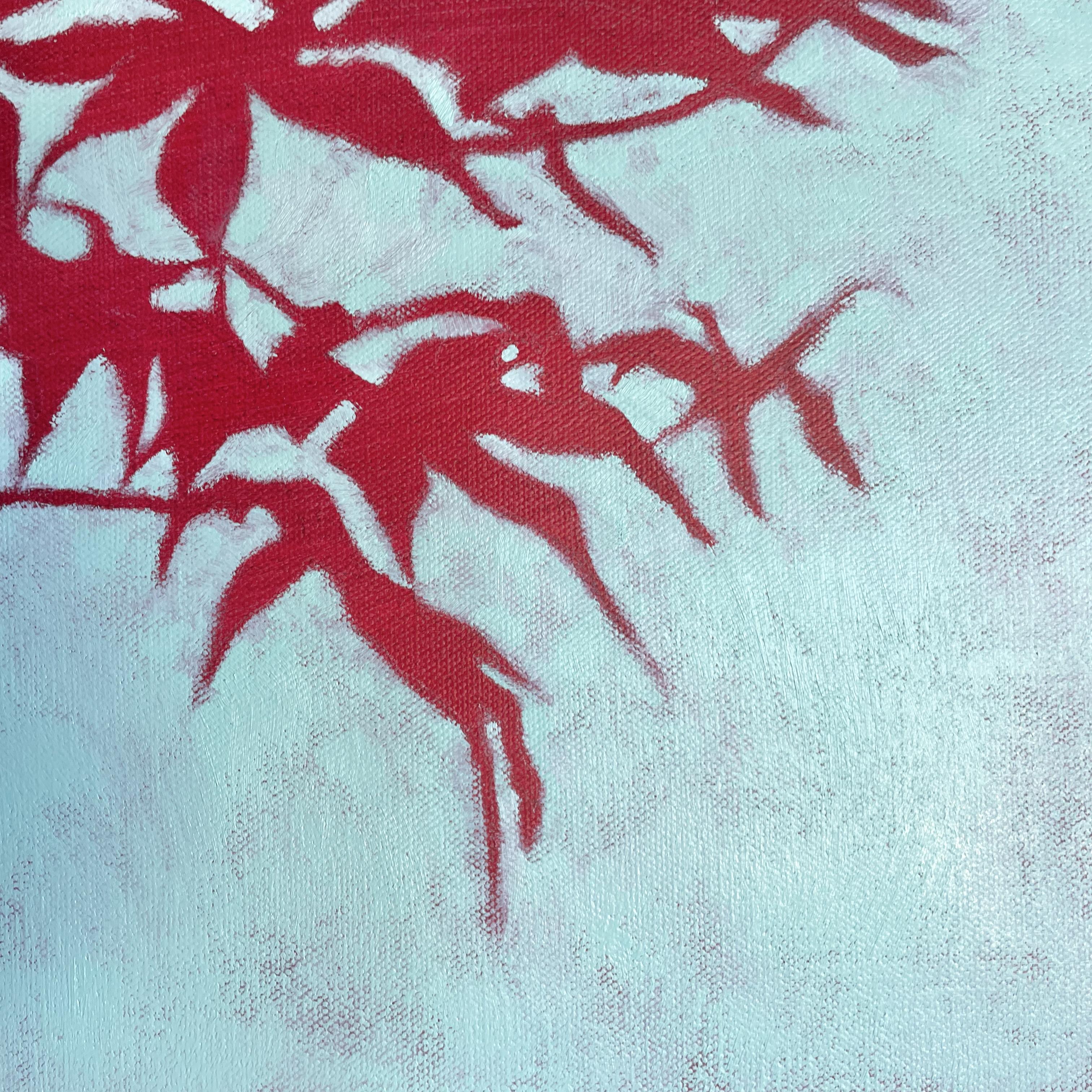 Érable japonais au lever du soleil (peinture à l'huile 20 x 20 pouces) en vente 2