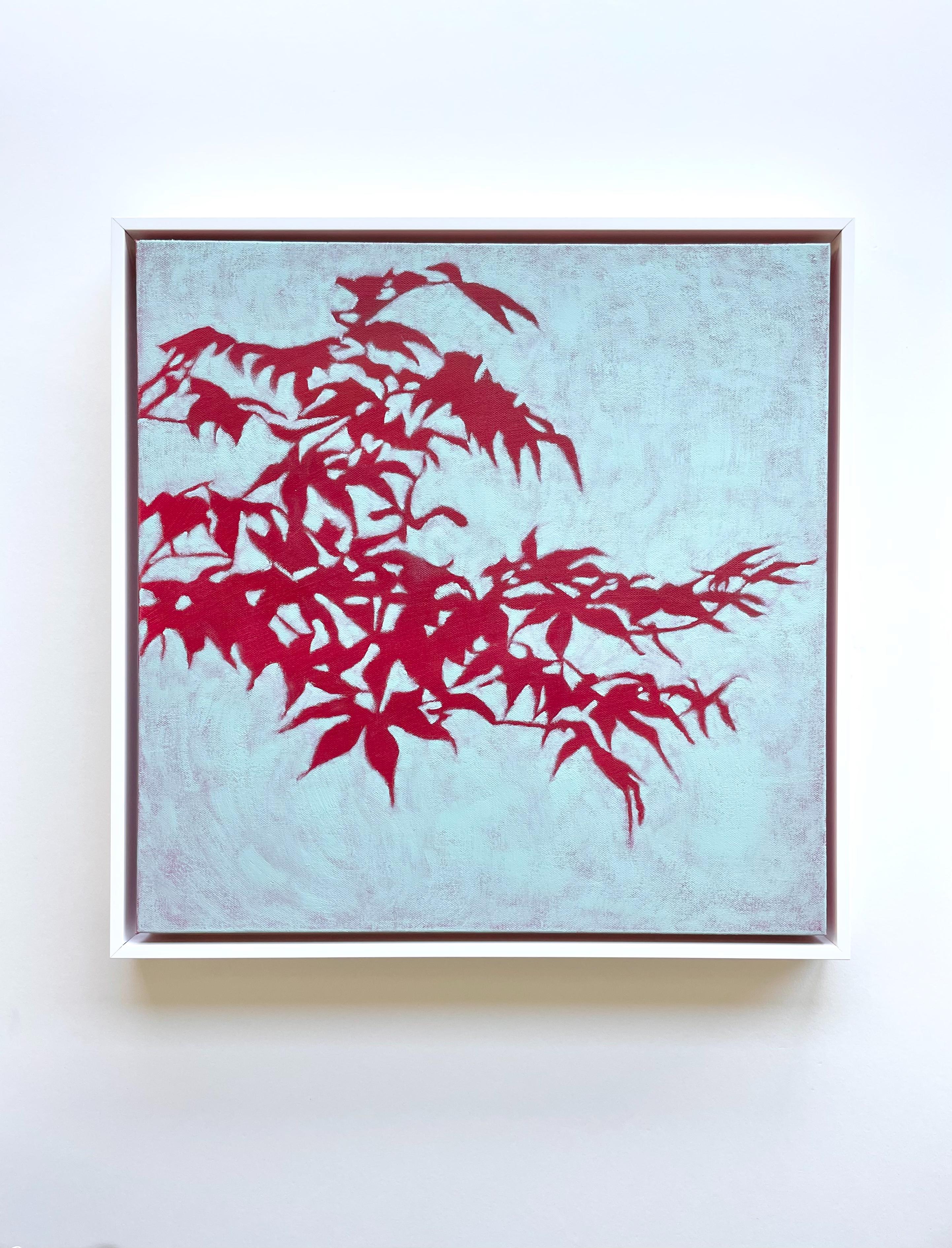 Sunrise Japanese Maple (Framed 20 x 20 inch Oil painting) For Sale 4