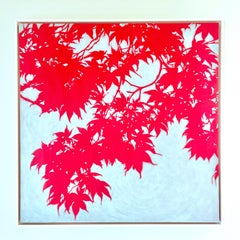 Amanecer Arce Japonés II ( 36 x 36 pulgadas Pintura al óleo)