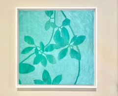 Sunrise Madrone (Framed acrylic painting: 21 x 21 inches)