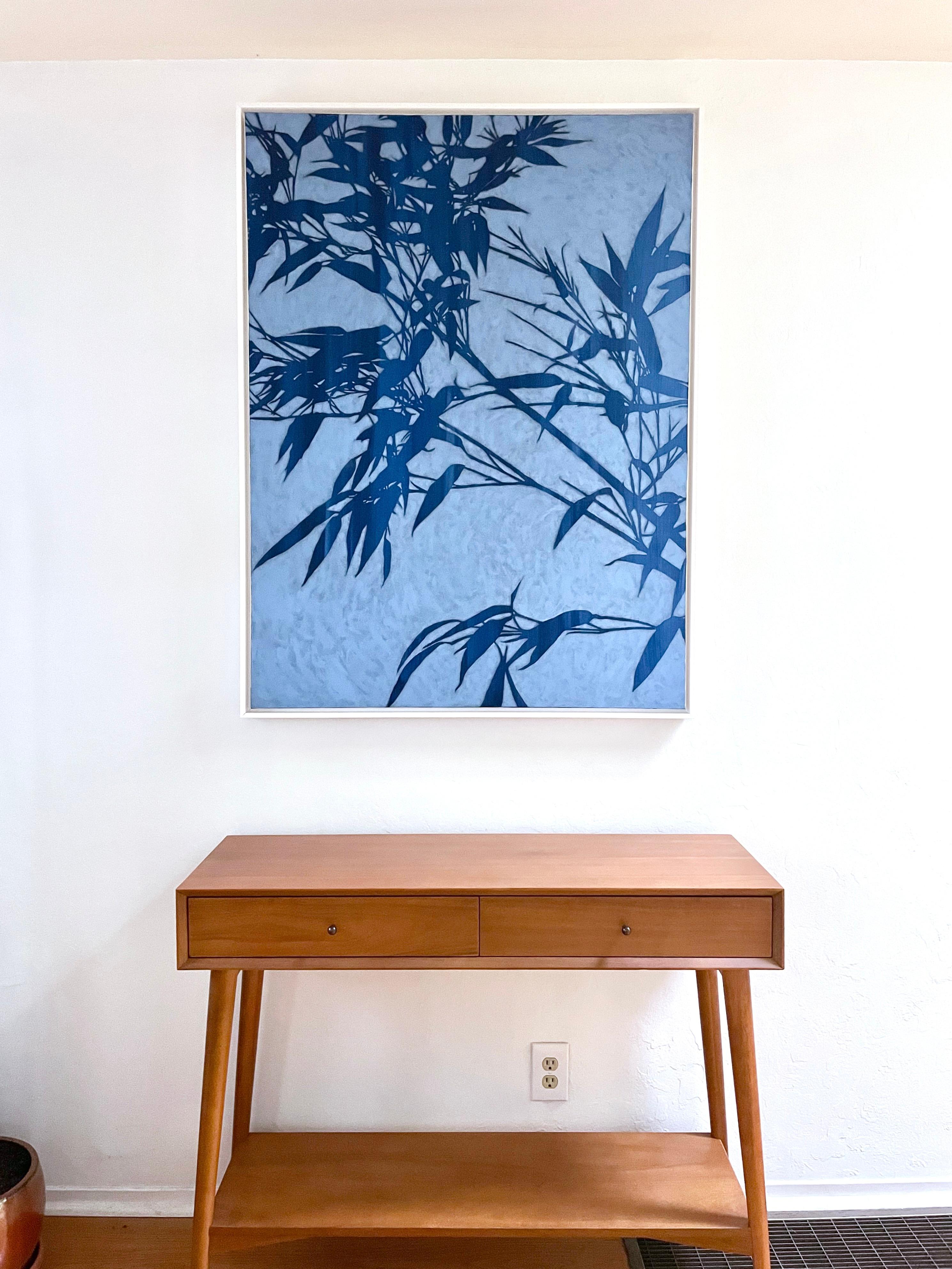 Twilight Bamboo (Framed acrylic painting: 50 x 38 inches) - Painting by Christine So