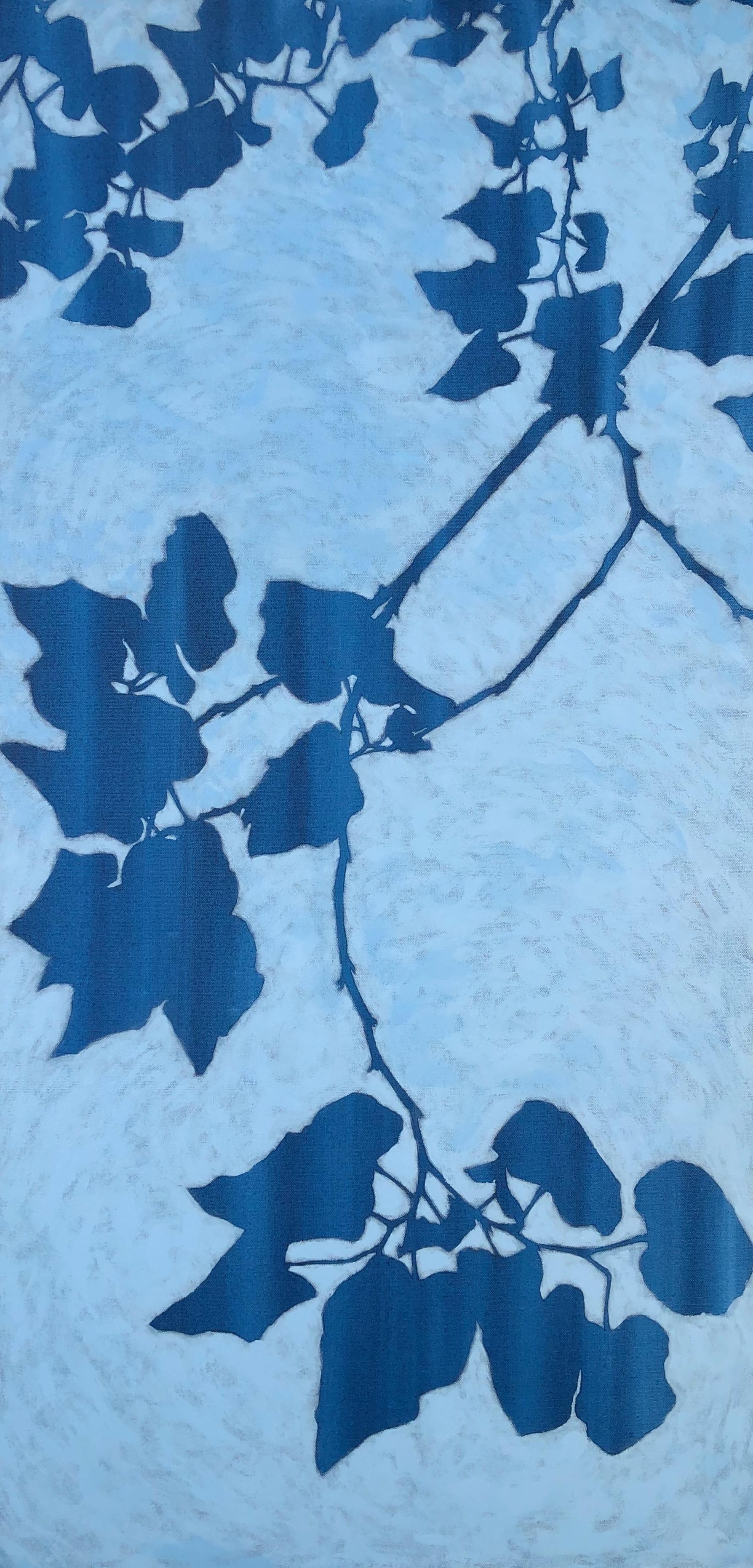 Redbud crepuscolare (dipinto in acrilico: 48 x 24 pollici)