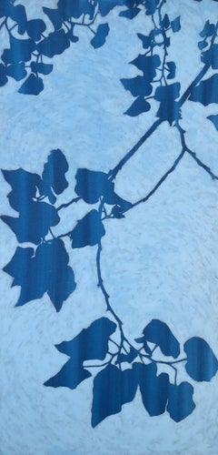 Redbud crepuscolare (dipinto in acrilico: 48 x 24 pollici)