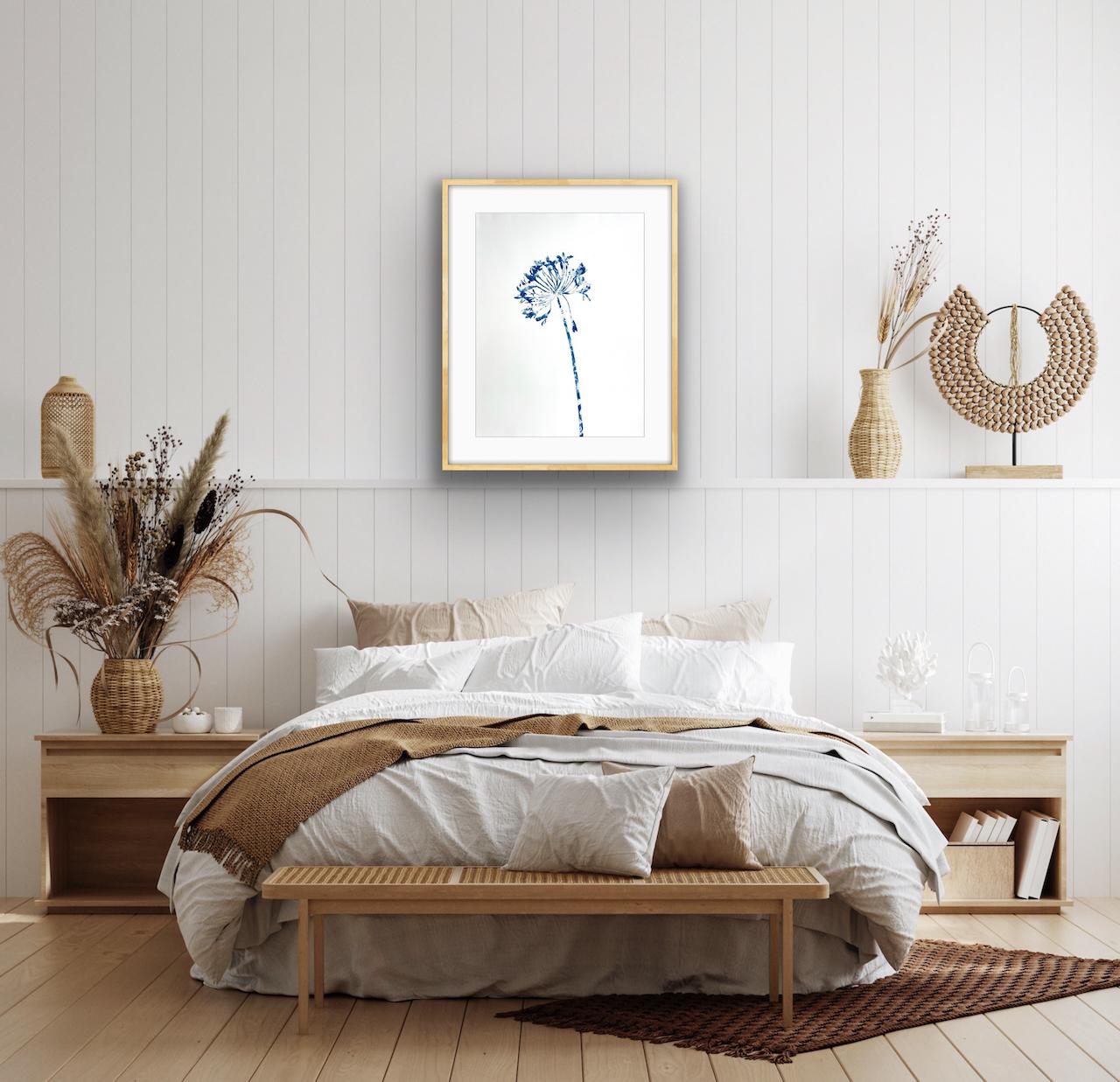Delft Agapanthus 3 (Cyanotype Painting) For Sale 1