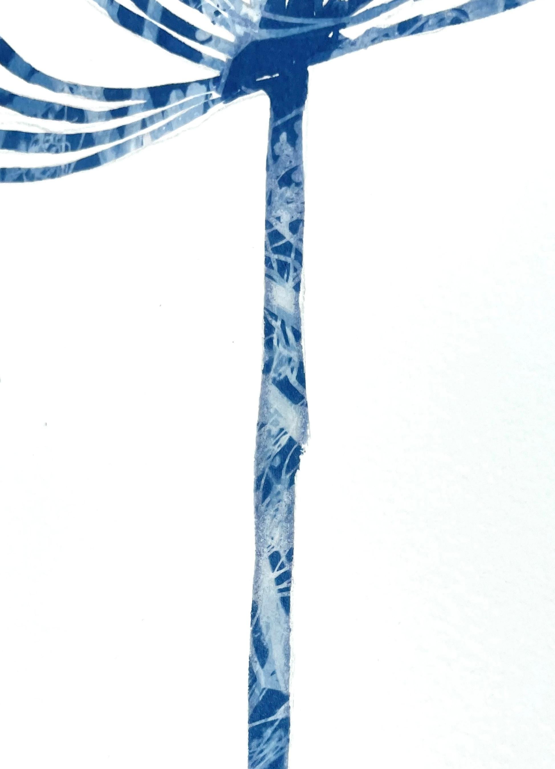 Delft Agapanthus 6 (Cyanotype Painting) For Sale 1