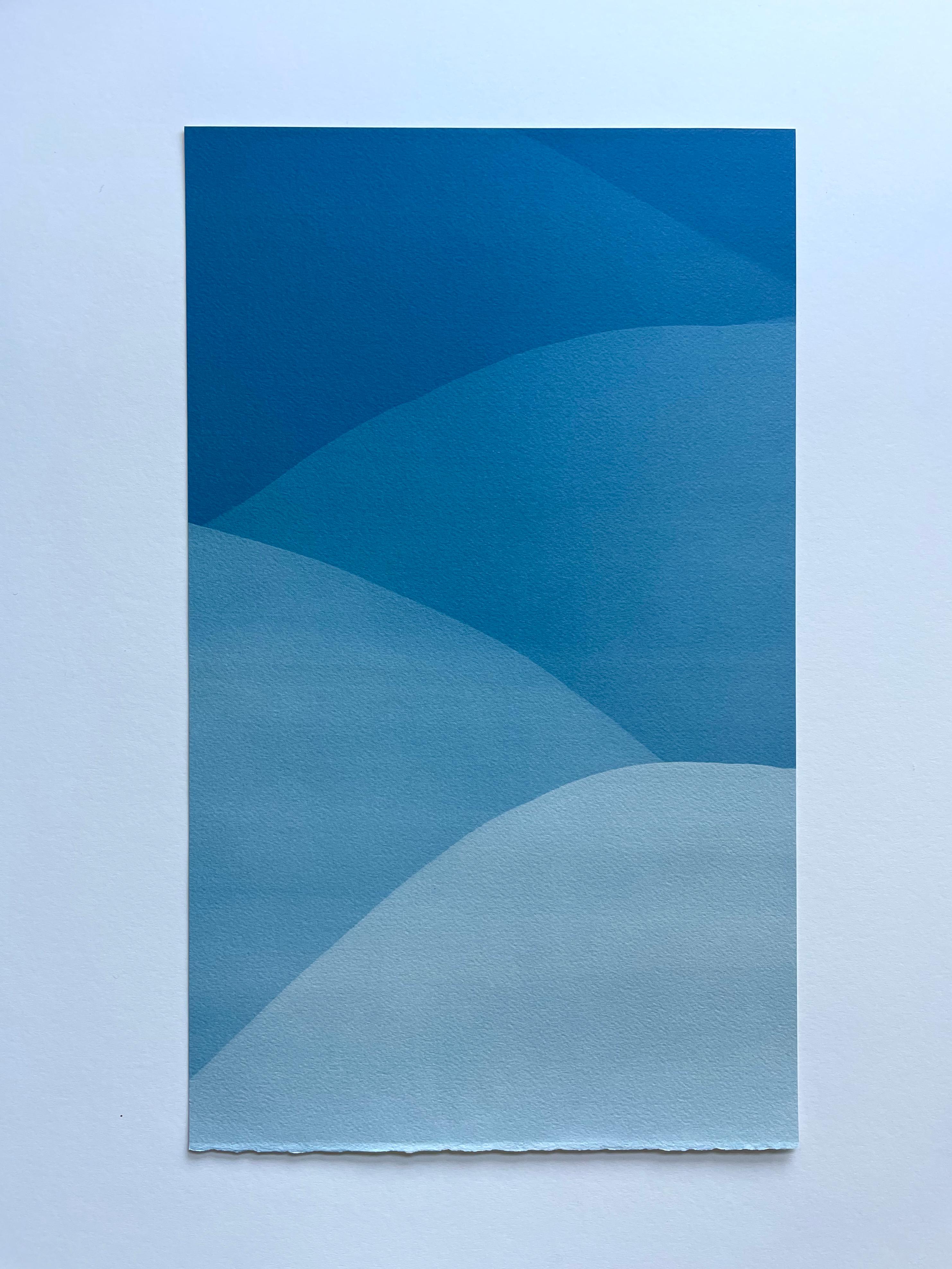 Sunrise du désert (22 x 13 cyanotype abstrait) en vente 1