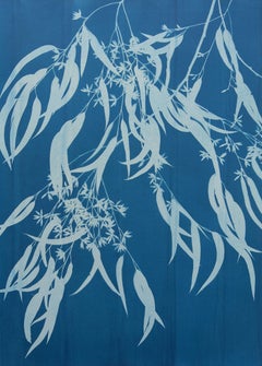 Flowering Eucalyptus I ( 30 x 21.5 inch hand-printed botanical cyanotype)