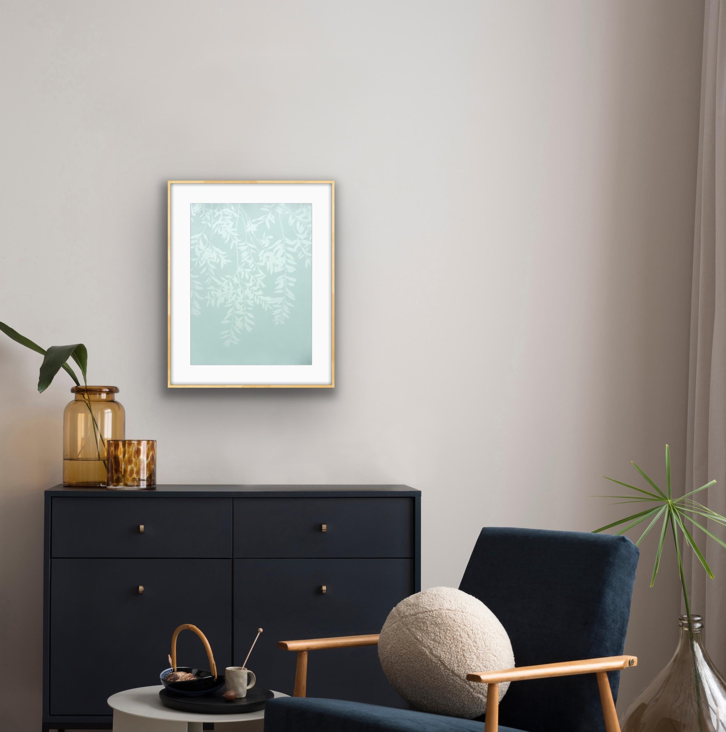 Green Willow II (24 x 18 inch hand-printed cyanotype) - Contemporary Photograph by Christine So