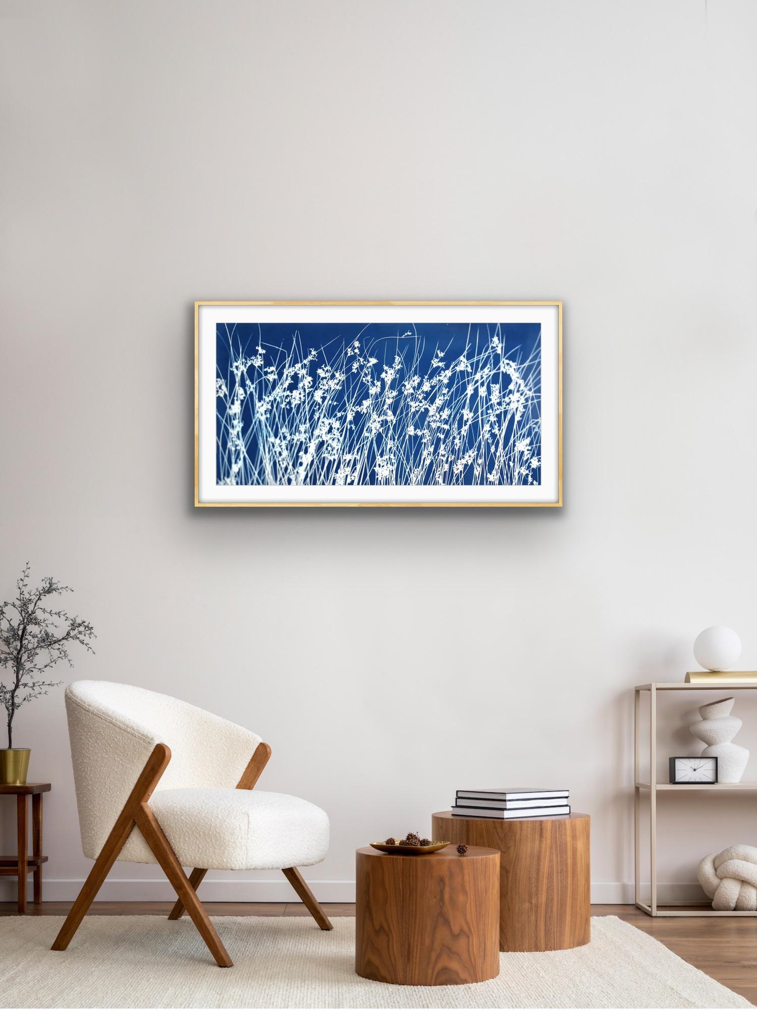 Brezza di giugno (cianotipo botanico stampato a mano, 18 x 36 pollici) in vendita 10