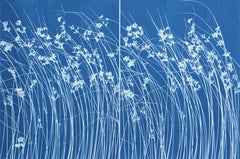 Late Summer Wild Grass Diptych  (two 24 x 18" original cyanotypes)
