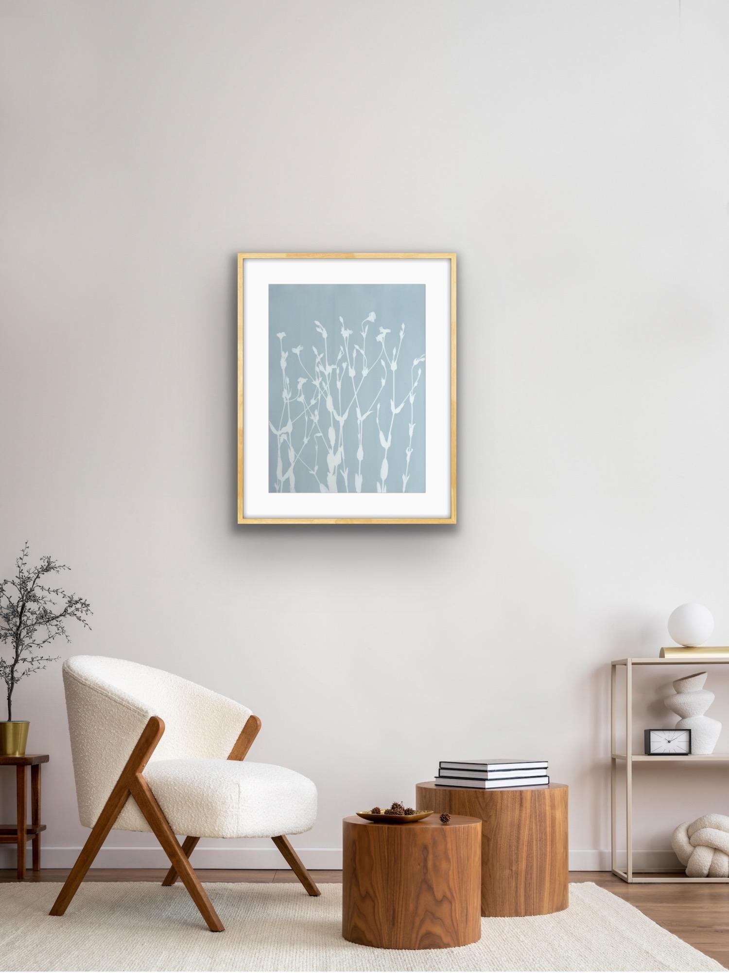 Misty June Wildflowers ( 24 x 18 inch hand-printed cyanotype) - Print by Christine So