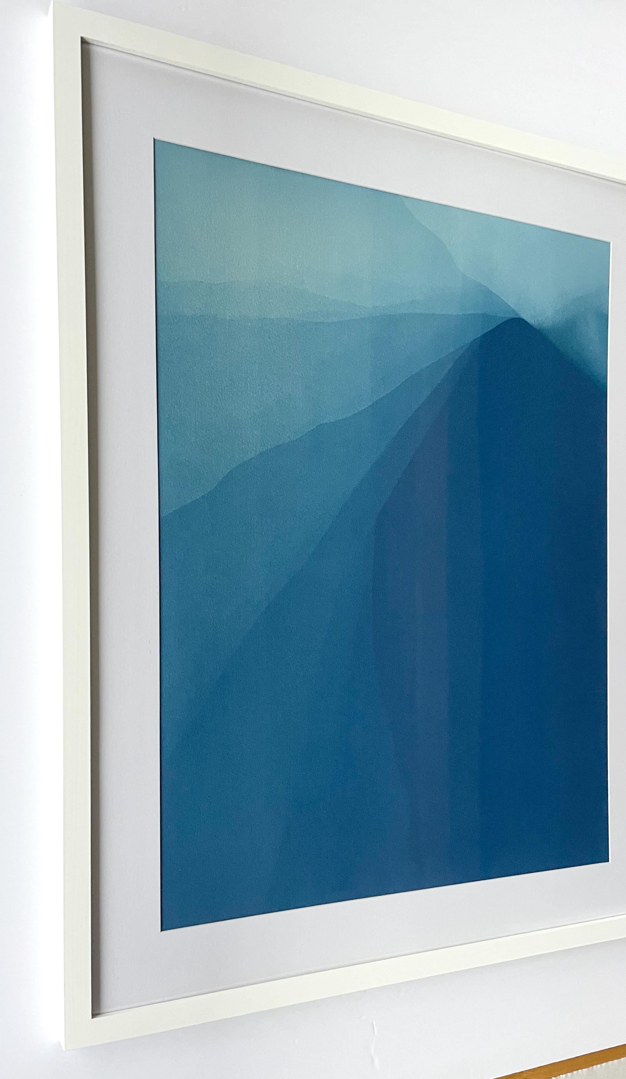 Mountain Sunrise 3 (Cyanotype encadré à 29 x 23 pouces) - Photograph de Christine So