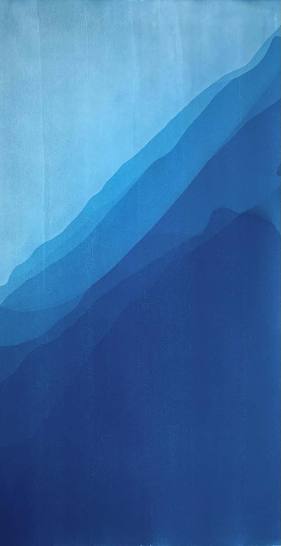 Kind of Cyan - Layered Torn Paper Diptych, White and Blue Unique ...