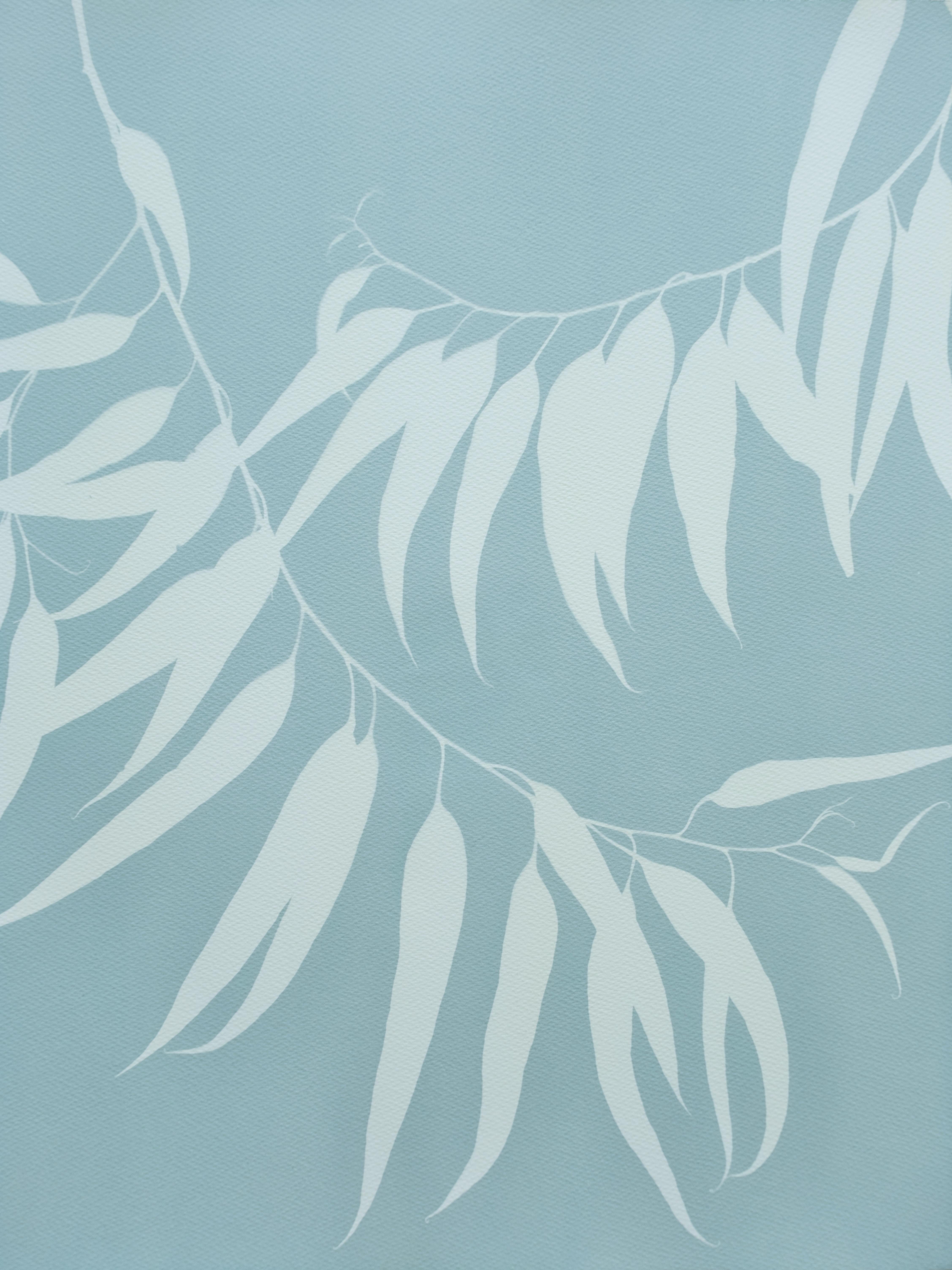 Silver Eucalyptus III (cyanotype imprimé à la main)