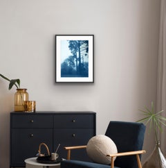 Sunrise Clearing Hand-Printed Cyanotype, Landscape Photography, 24x18 inches