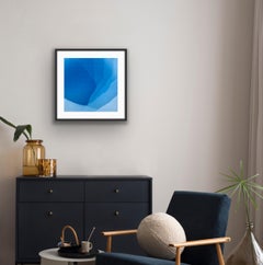 Wave 4 (21 x 21 po.  cyanotype abstrait carré)