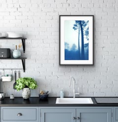 Two Tall Pines, (hand-printed cyanotype, 23 x 14 inches)