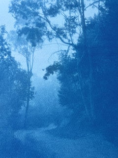 Winter Woods, edition 1 of 10 (hand-printed cyanotype, 30 x 18 inches)