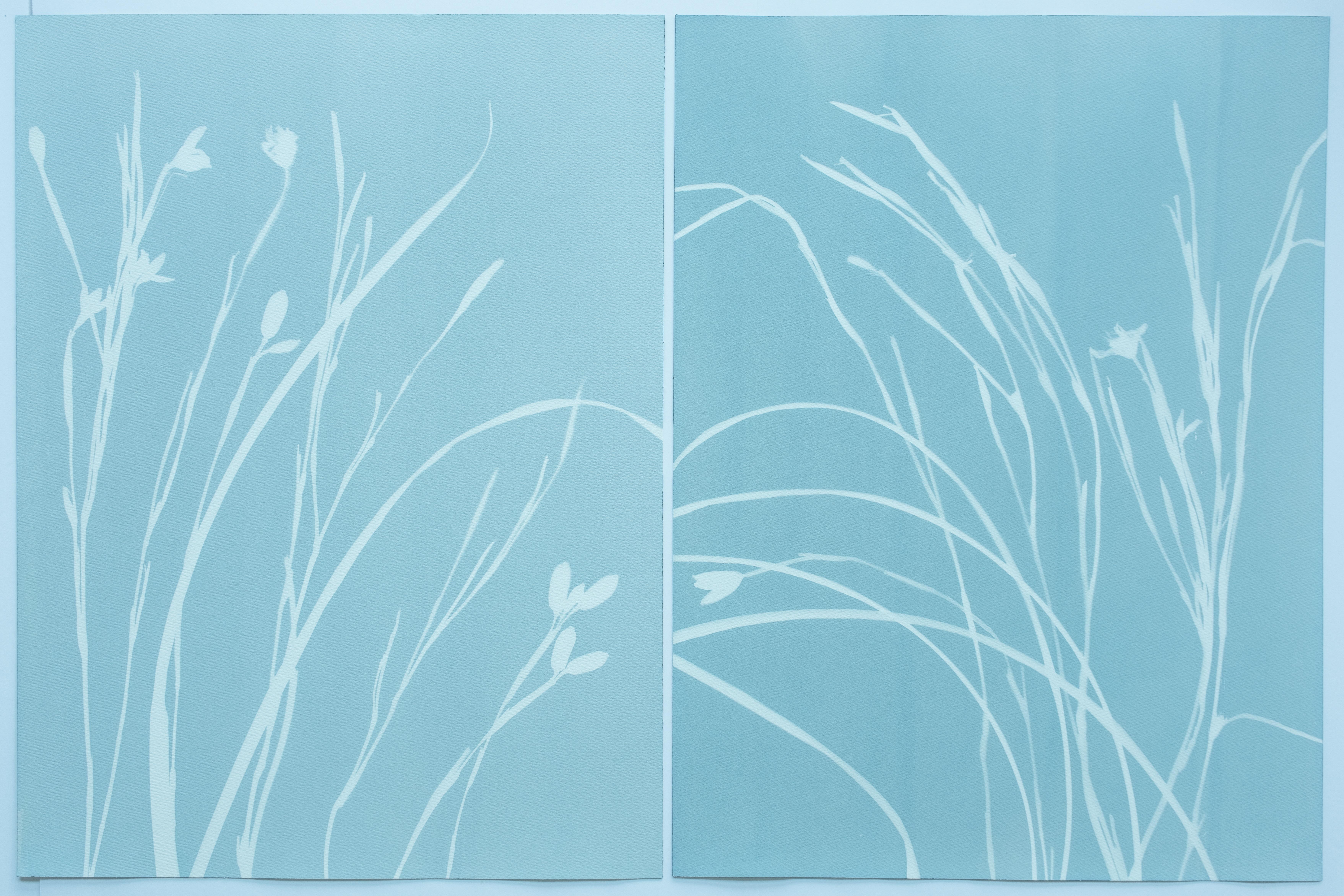 Foggy Iris Diptych (two 24 x 18