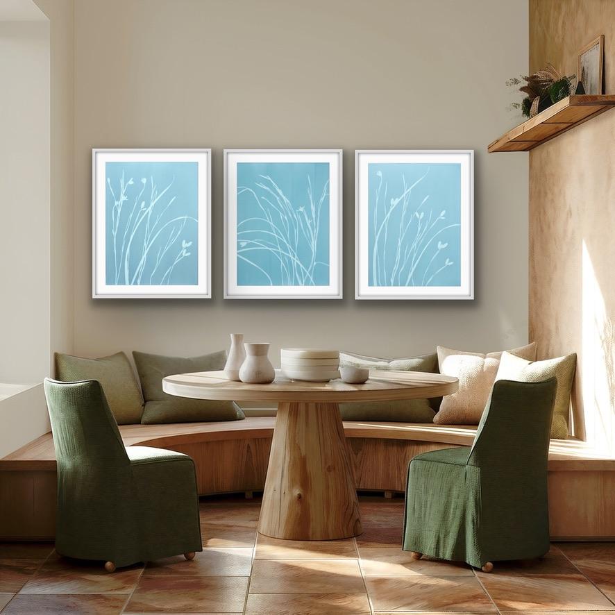 Foggy Iris Triptych (three 24 x 18