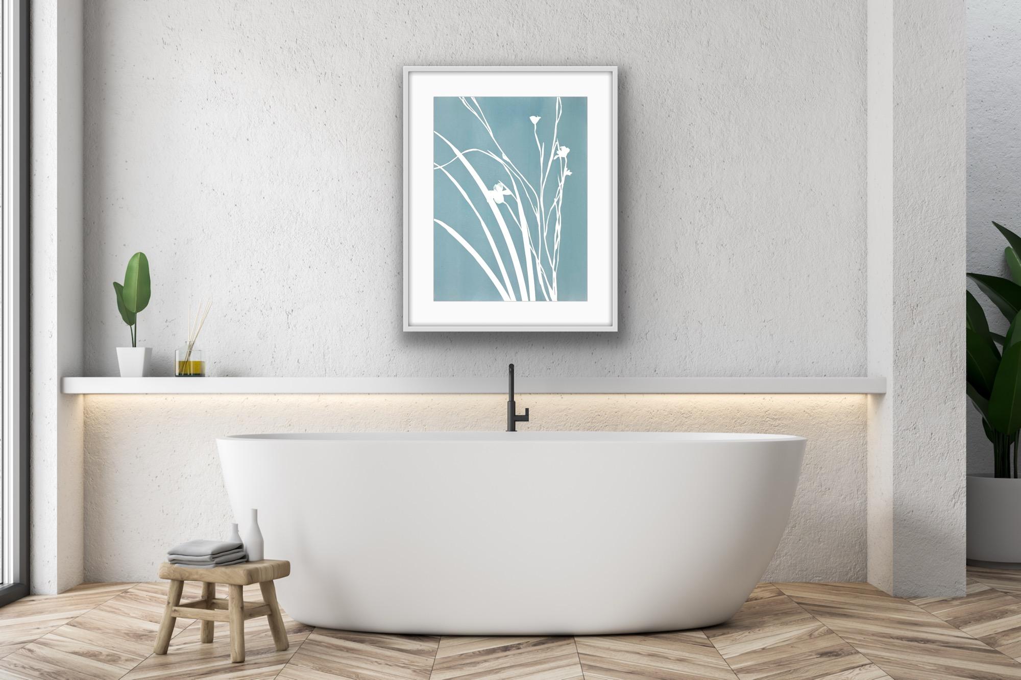 Gray Iris (cyanotype, 24 x 18 inches) - Print by Christine So