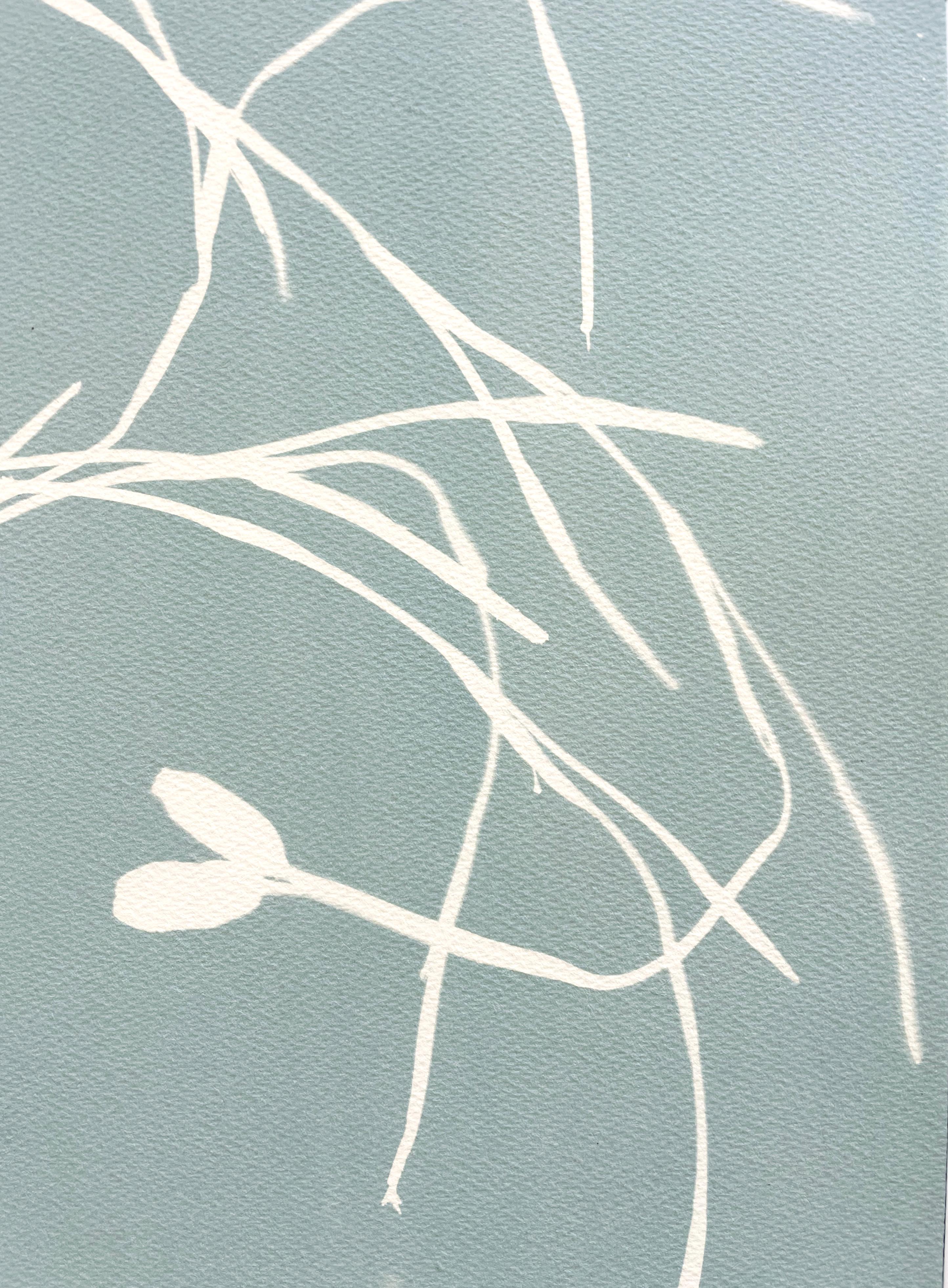 Misty Iris Triptych (3 hand-printed botanical cyanotypes, 24 x 18 in. each) 5