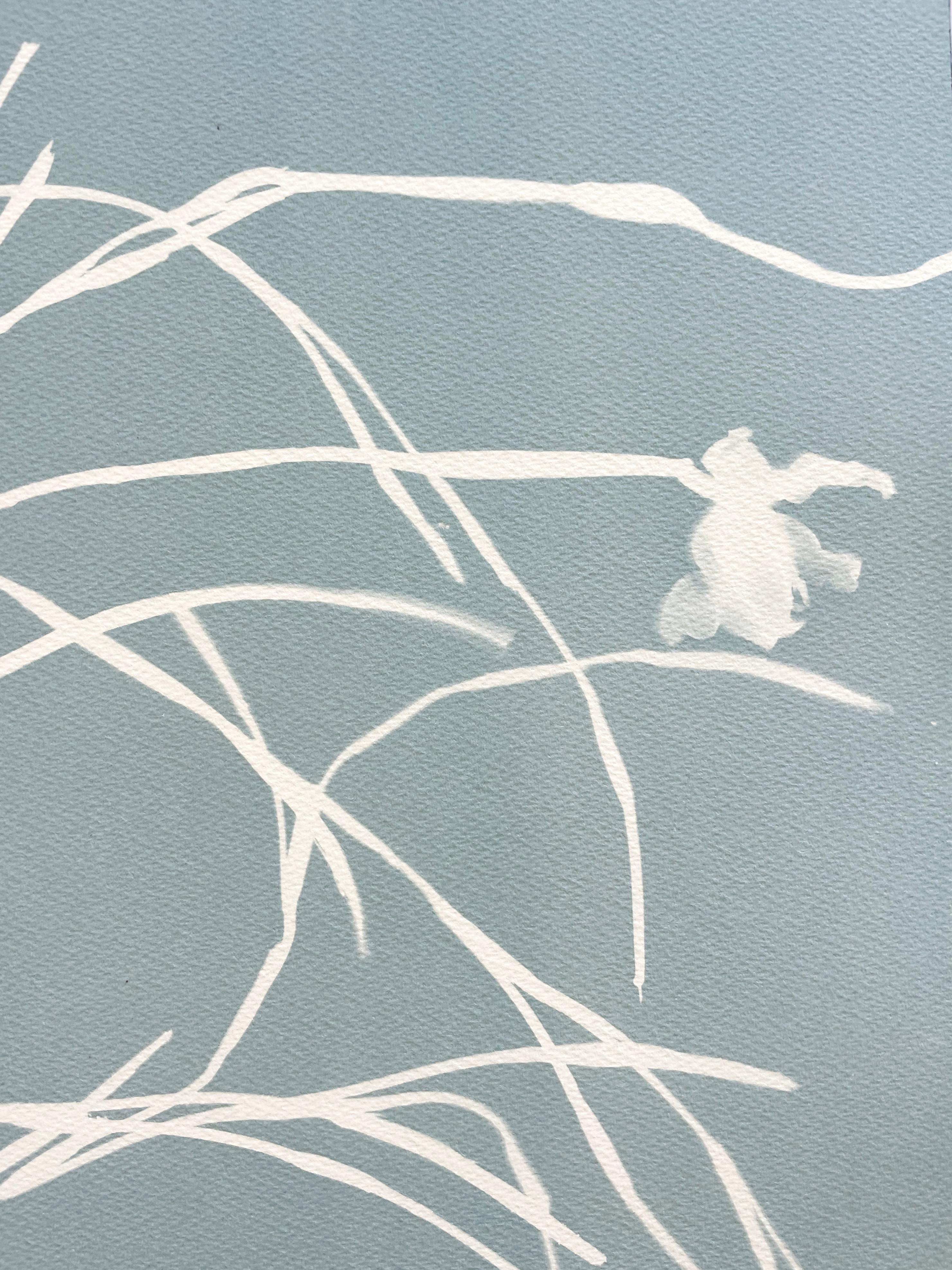 Misty Iris Triptych (3 hand-printed botanical cyanotypes, 24 x 18 in. each) 6