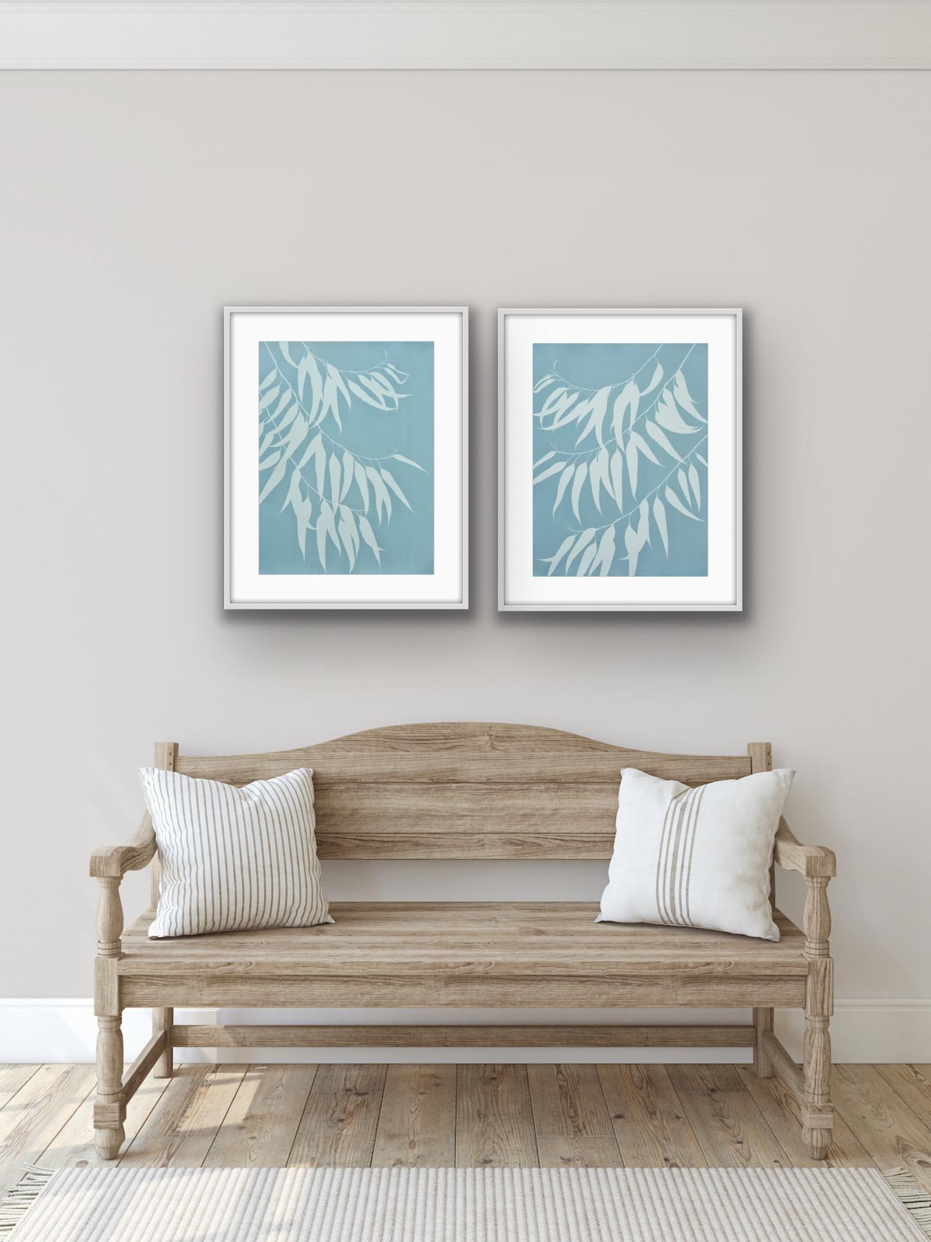 Silver Eucalyptus Diptych (two 24 x 18