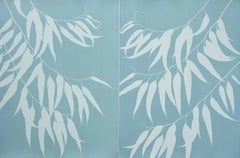 Silver Eucalyptus Diptych (two 24 x 18" cyanotypes)